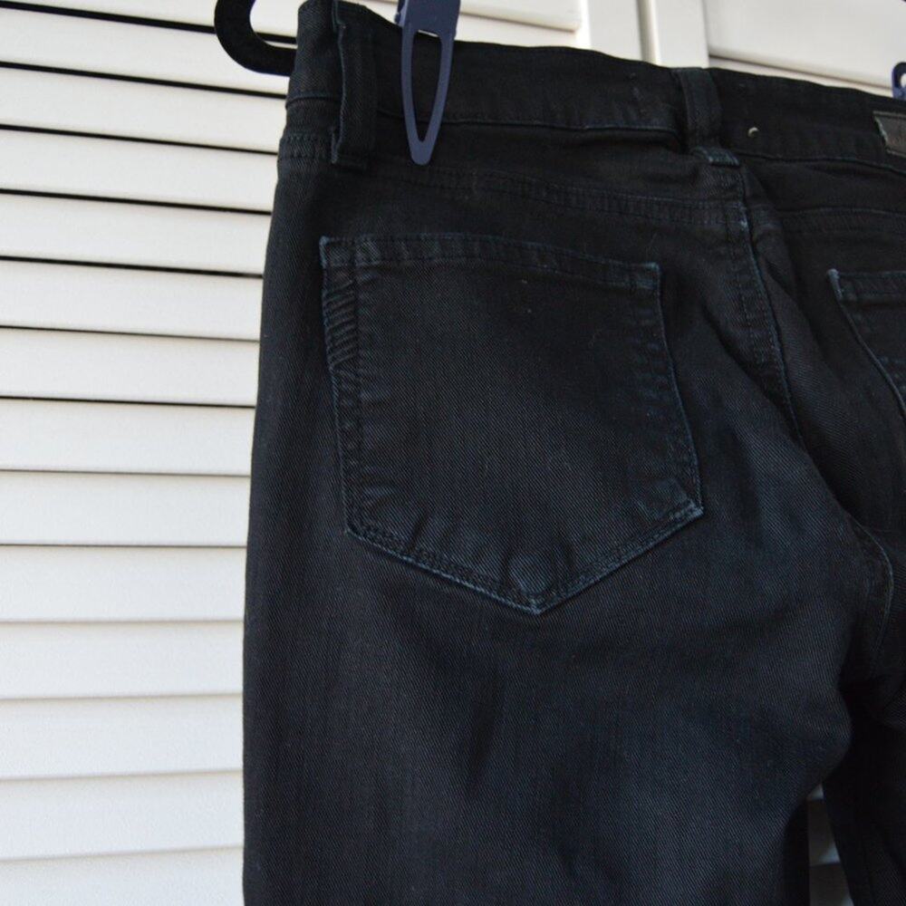 Paige Size 25 Black Skinny Jeans with Zipper Detail at Ankles | Size 25 - Picture 6 of 9